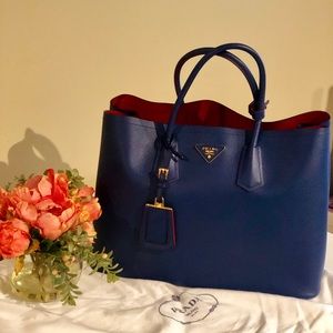 BRAND NEW -  Prada Double Leather Tote Large